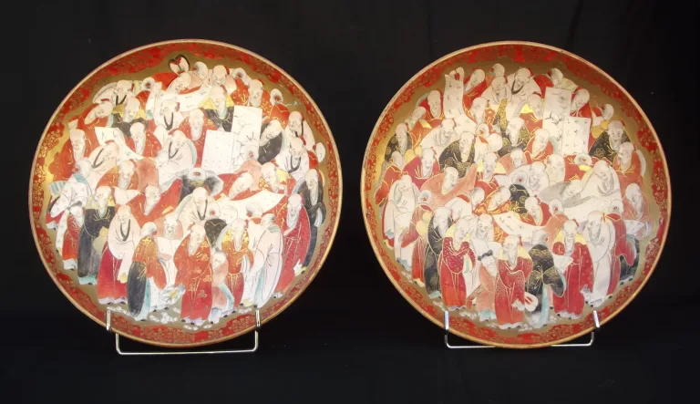 Kutani Geschirr Paar (Japan) Meiji Ära