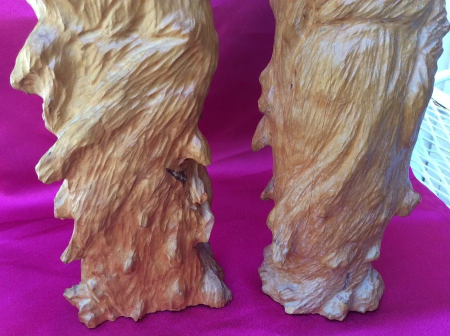 Paire de sages sculptés dans racine Chine  début XXème