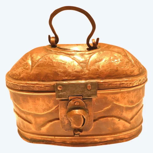 Ancien panier ou vivier réserve a poisson pêche vintage en cuivre milieu 20ème