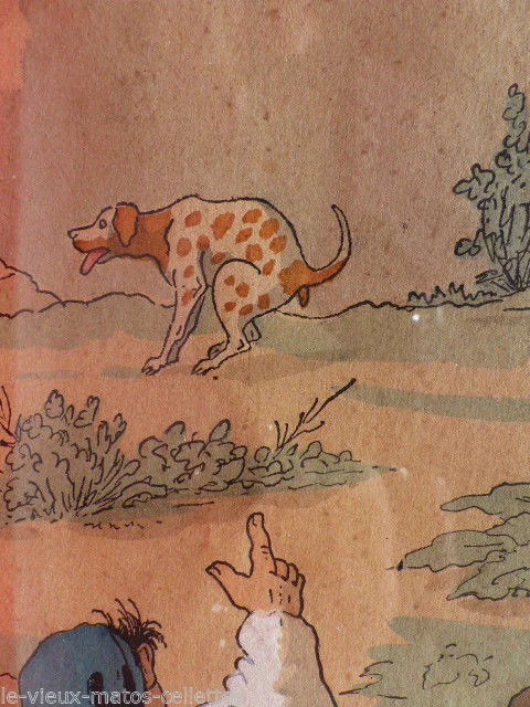 aquarelle de chasse humoristique dessinateur Lavrate (1829-1888)