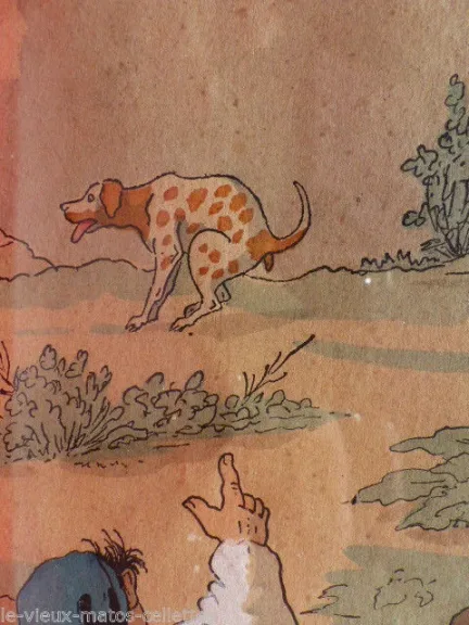 aquarelle de chasse humoristique dessinateur Lavrate (1829-1888)