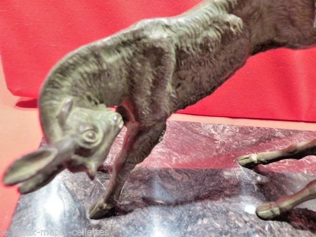 Groupe de 3 chèvres qui font la cabriole époque art déco en bronze signé "leducq"