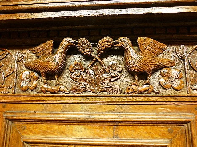 buffet deux corps en chêne 5 portes 19ème