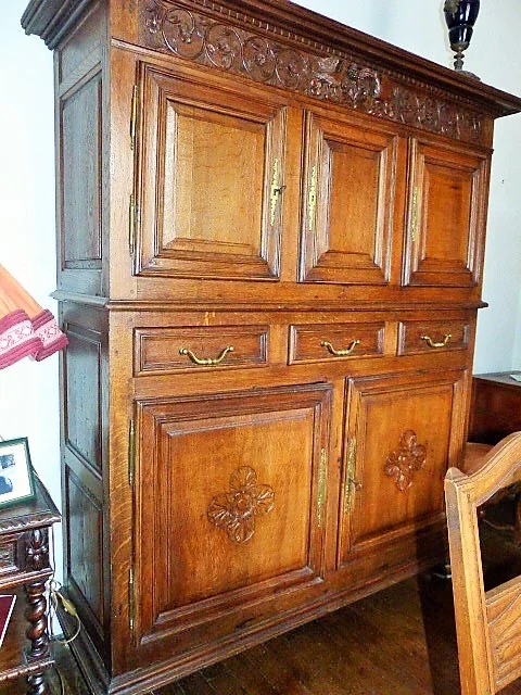 buffet deux corps en chêne 5 portes 19ème