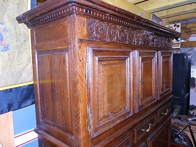 buffet deux corps en chêne 5 portes 19ème