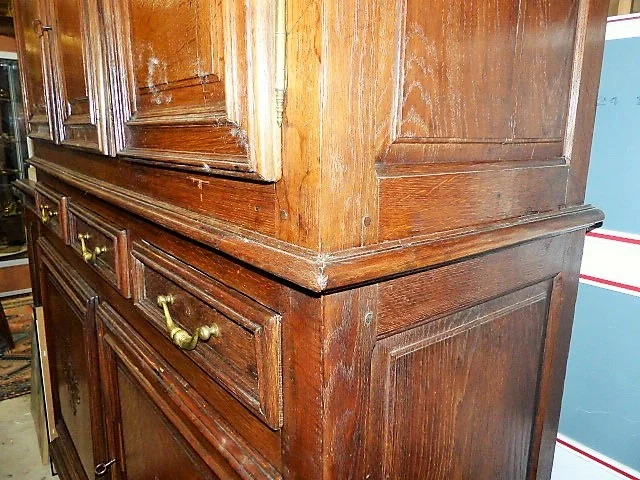 buffet deux corps en chêne 5 portes 19ème
