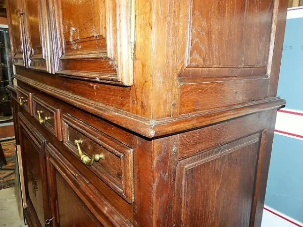 buffet deux corps en chêne 5 portes 19ème