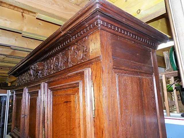 buffet deux corps en chêne 5 portes 19ème