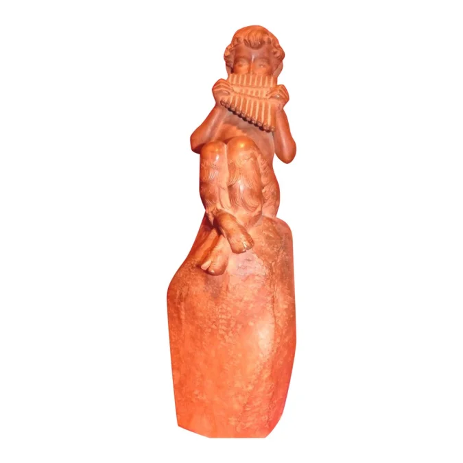 Faune à la flûte de pan par Jean Marie CAMUS (1877-1955) en terre cuite