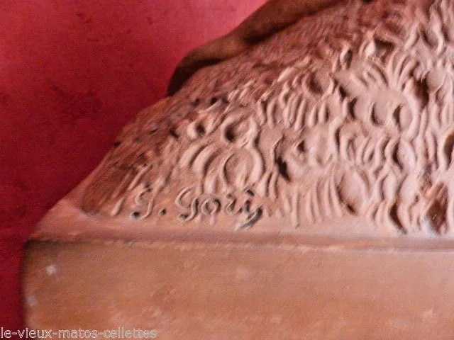 Sculpture en terre cuite Odalisque aux cabris de Georges GORI (XIX-XX)
