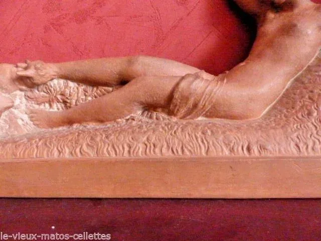 Sculpture en terre cuite Odalisque aux cabris de Georges GORI (XIX-XX)