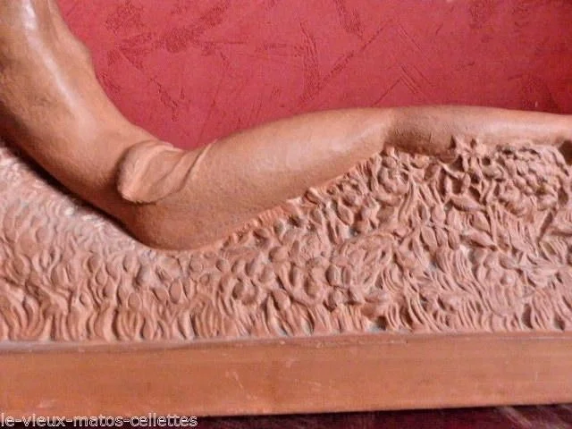 Sculpture en terre cuite Odalisque aux cabris de Georges GORI (XIX-XX)