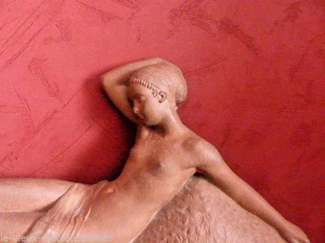 Sculpture en terre cuite Odalisque aux cabris de Georges GORI (XIX-XX)