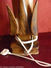 pied de lampe en bois art déco