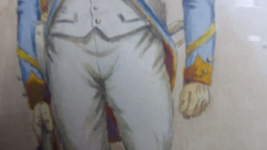 Aquarelle d'un soldat militaire signée de  G. Bitry-Boëly début 20ème