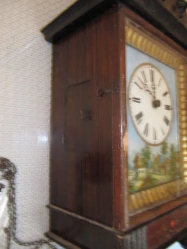 Pendule murale Napoléon III-Forêt noire-Cadran peint-fixé sous verre a réviser