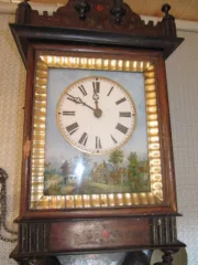 Pendule murale Napoléon III-Forêt noire-Cadran peint-fixé sous verre a réviser