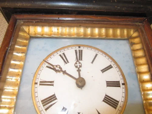 Pendule murale Napoléon III-Forêt noire-Cadran peint-fixé sous verre a réviser