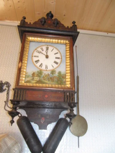 Pendule murale Napoléon III-Forêt noire-Cadran peint-fixé sous verre a réviser