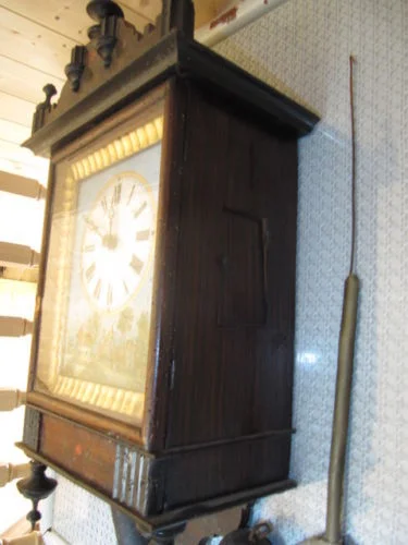 Pendule murale Napoléon III-Forêt noire-Cadran peint-fixé sous verre a réviser