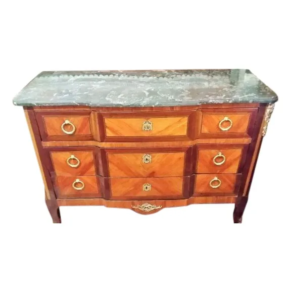 Commode De Style Transition En Marqueterie époque milieu XIXème