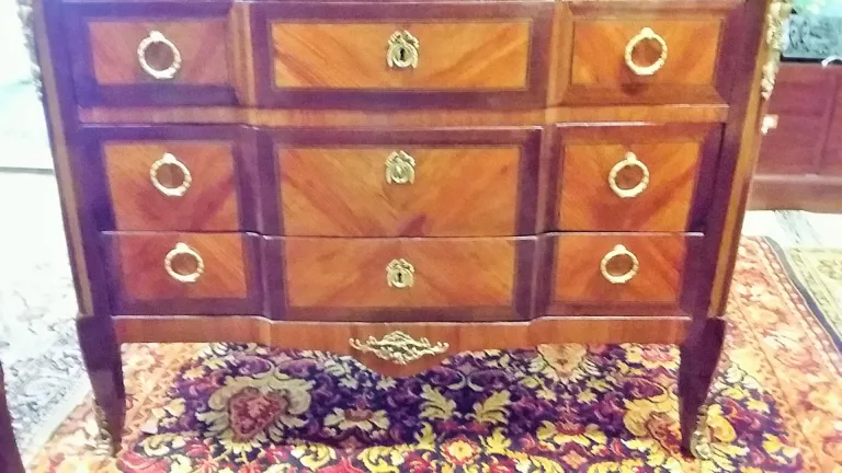 Commode De Style Transition En Marqueterie époque milieu XIXème