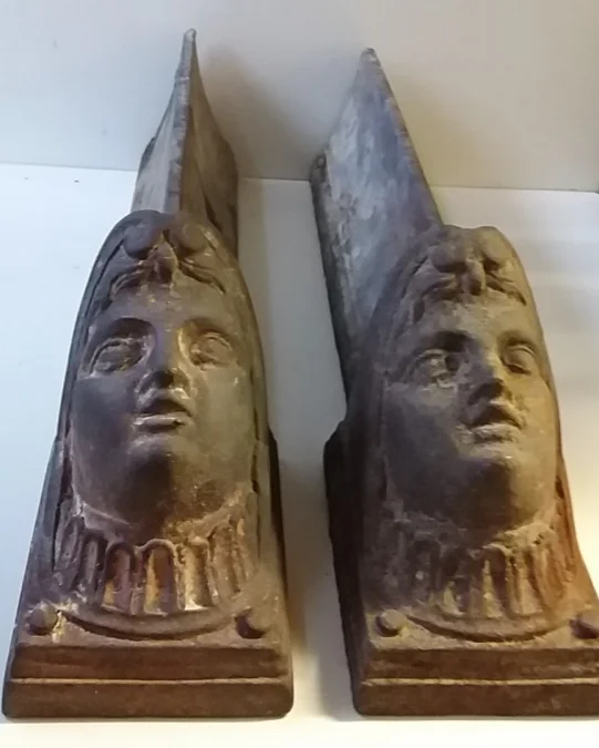 paire de chenets empire en fonte 19ème