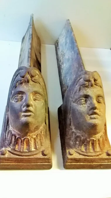 paire de chenets empire en fonte 19ème