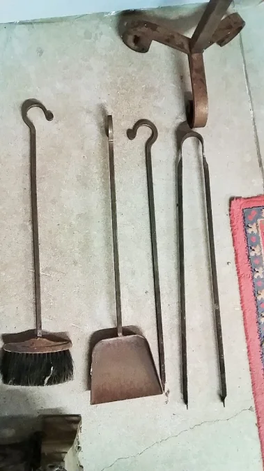 Serviteur en fer forgé début 20ème haut 93 diam 25 cm