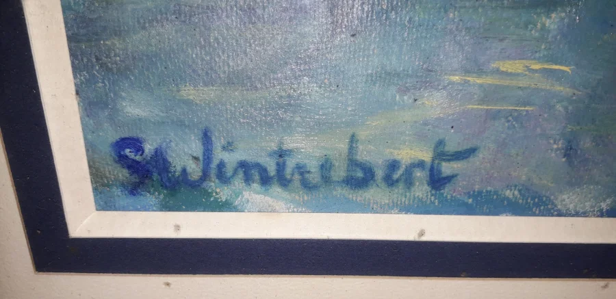 Peinture bateaux au port signé ( S.wintrebert )