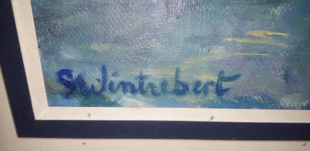 Peinture bateaux au port signé ( S.wintrebert )