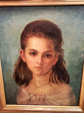 Tableau huile sur toile portrait de la vicomtesse de Clerval