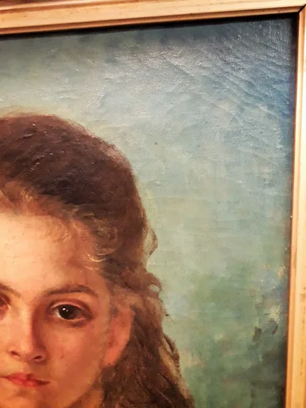 Tableau huile sur toile portrait de la vicomtesse de Clerval