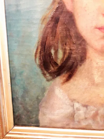 Tableau huile sur toile portrait de la vicomtesse de Clerval