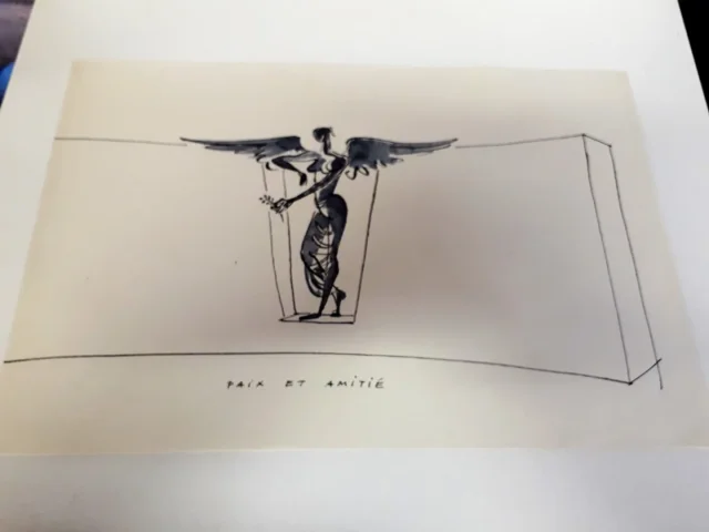 Louis Leygue 1905-1992 dessin encre et lavis non signé vendu avec certificat XXe