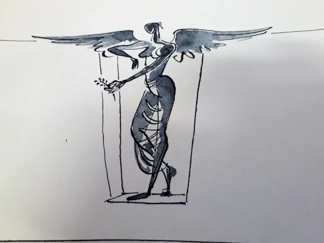 Louis Leygue 1905-1992 dessin encre et lavis non signé vendu avec certificat XXe