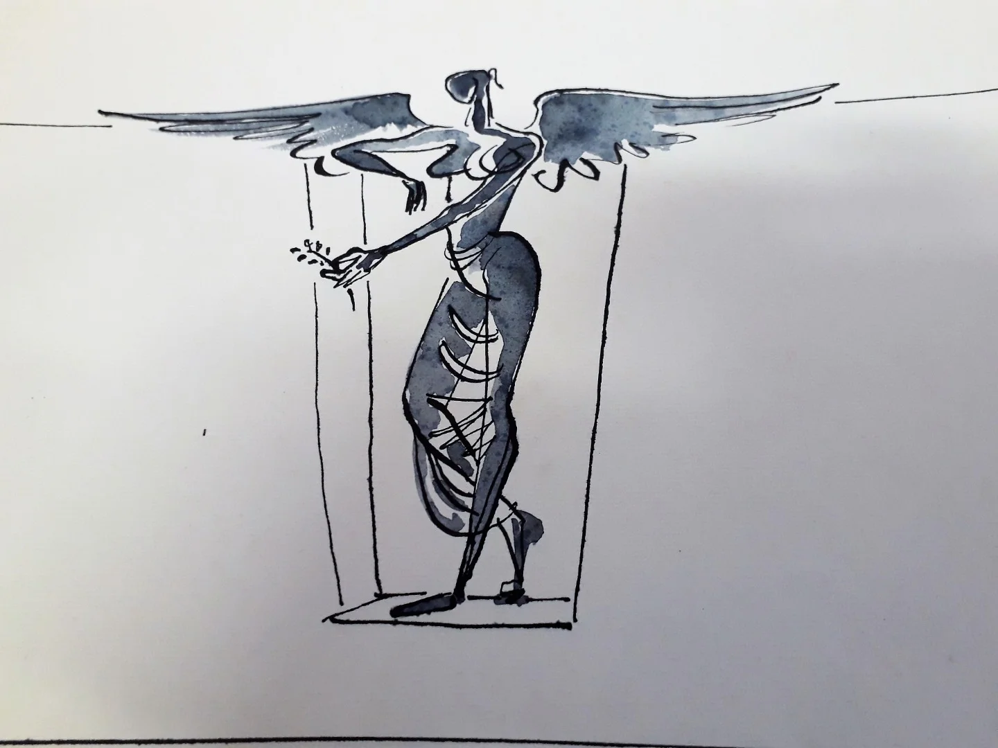 Louis Leygue 1905-1992 dessin encre et lavis non signé vendu avec certificat XXe