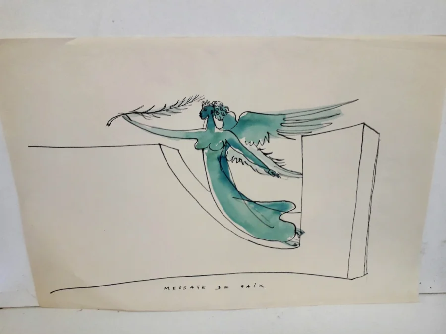 Louis Leygue 1905-1992 dessin encre et lavis non signé vendu avec certificat XXe siècle