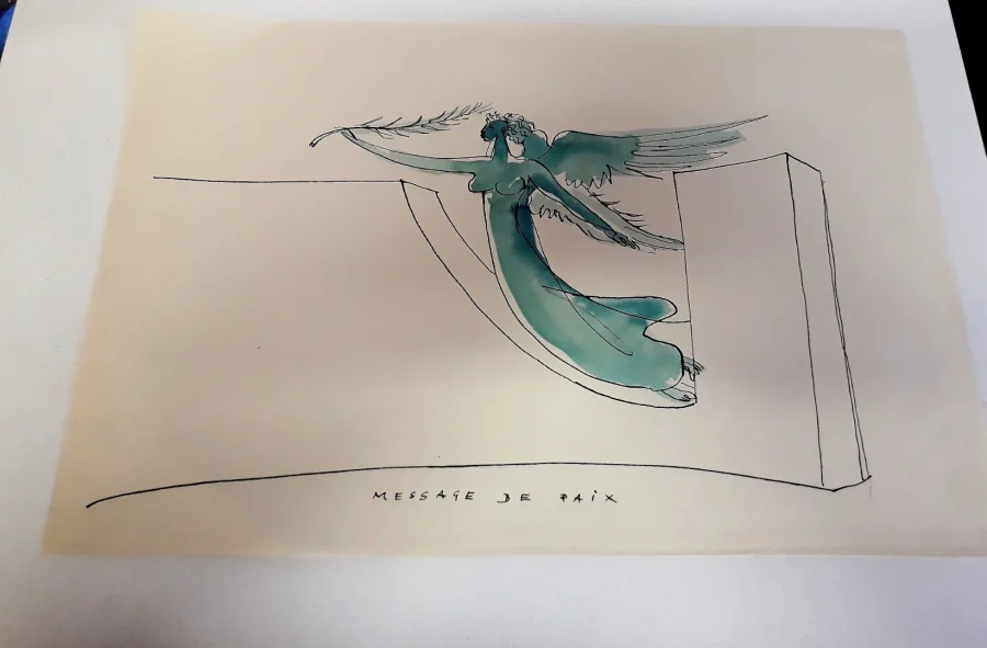 Louis Leygue 1905-1992 dessin encre et lavis non signé vendu avec certificat XXe siècle