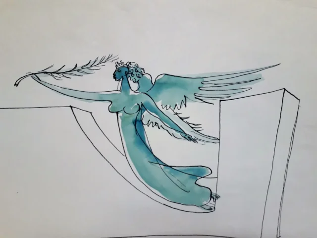 Louis Leygue 1905-1992 dessin encre et lavis non signé vendu avec certificat XXe siècle