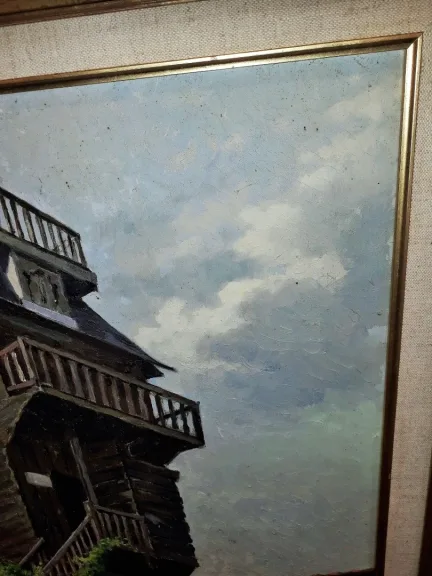 Huile sur toile vue sur le Moulin de la Galette a Montmartre Paris signé A.Gounot