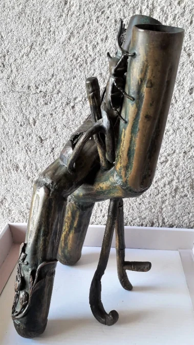 sculpture en bronze double vase époque art nouveau