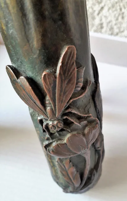 sculpture en bronze double vase époque art nouveau