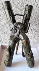 sculpture en bronze double vase époque art nouveau