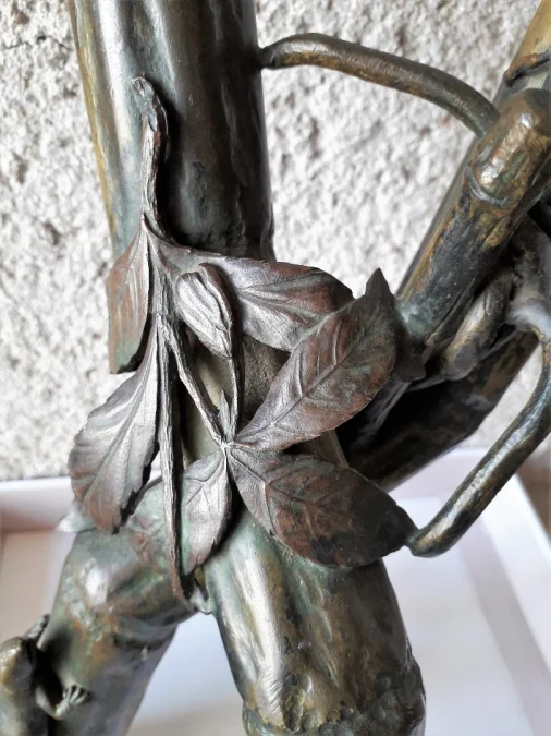 sculpture en bronze double vase époque art nouveau