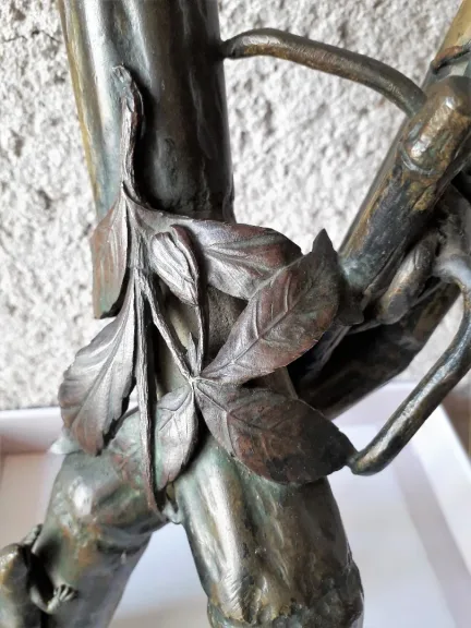 sculpture en bronze double vase époque art nouveau