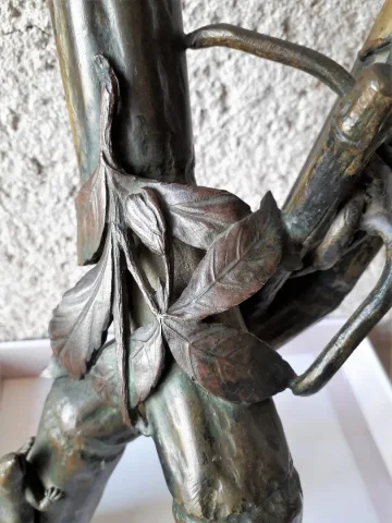 sculpture en bronze double vase époque art nouveau