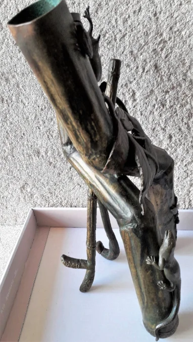 sculpture en bronze double vase époque art nouveau
