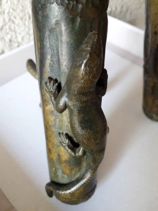 sculpture en bronze double vase époque art nouveau