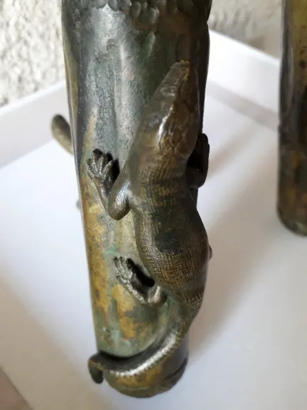 sculpture en bronze double vase époque art nouveau